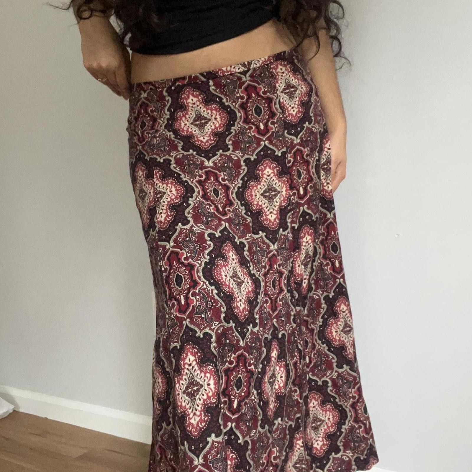 Other Red and burgundy midi skirt with a boho vibe #fairycore Size 32" / US 10 / IT 46 - 3 Thumbnail