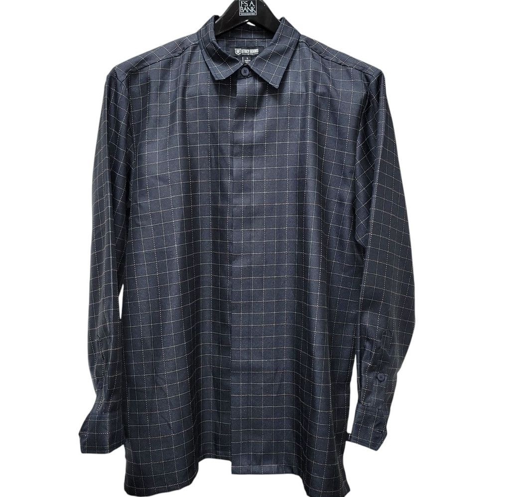 Stacy Adams Stacy Adams Men's Plaid Shirt Jacket Size Large Navy Size US L / EU 52-54 / 3 - 1 Thumbnail