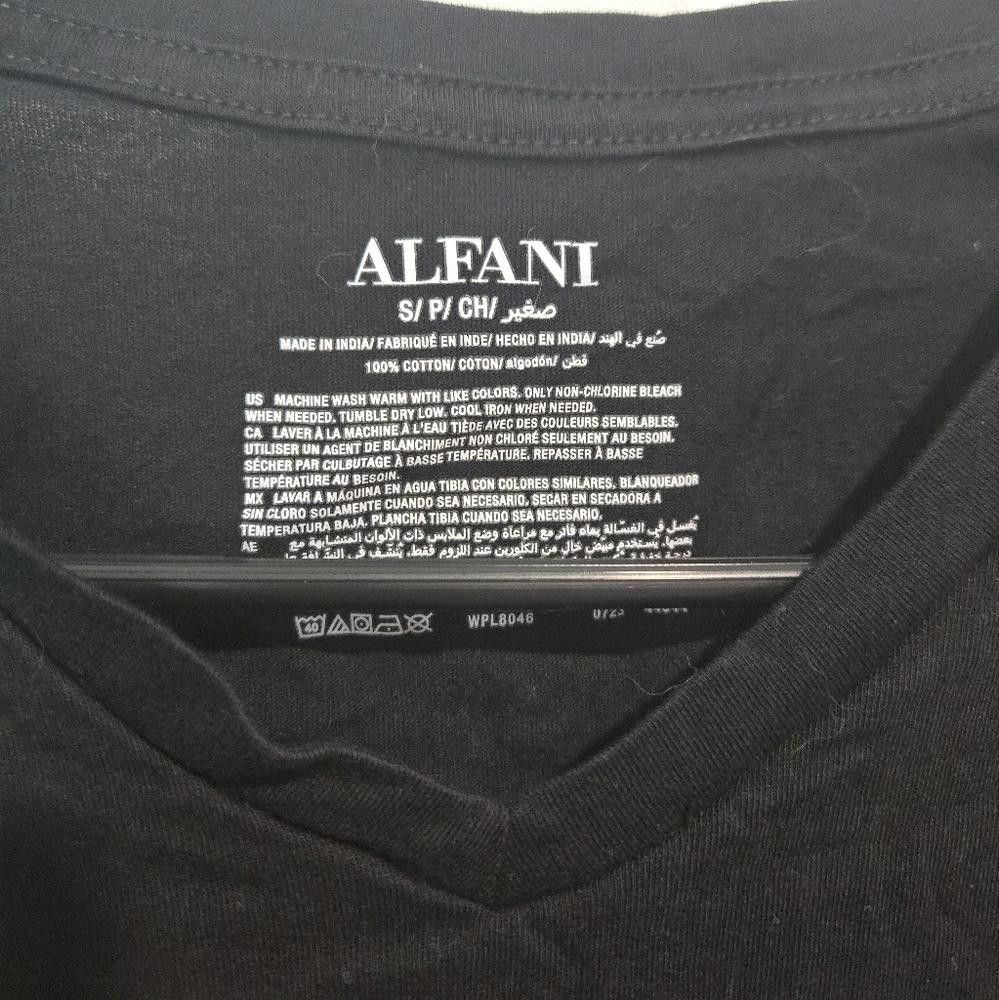 Alfani Alfani Men's Black V-Neck Shirt Size US S / EU 44-46 / 1 - 3 Thumbnail