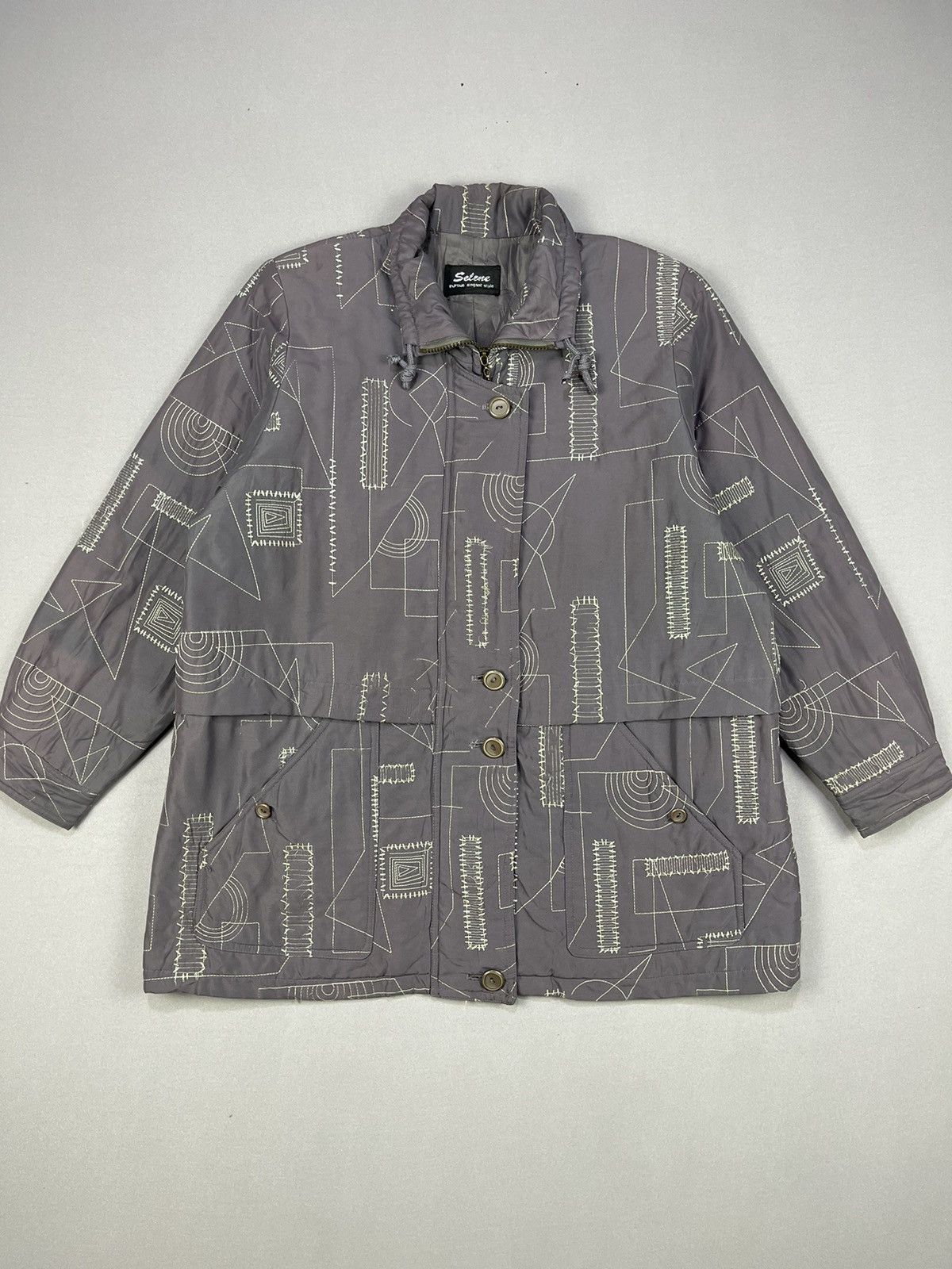 Japanese Brand Patchwork Sashiko Style Quilted Chore Jacket Size US M / EU 48-50 / 2 - 1 Thumbnail