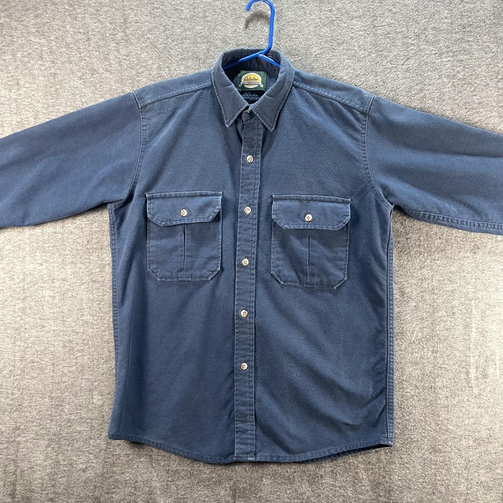 Vintage Cabela's Shirt Mens Large Blue Chamois Outdoors Workwear Double Pocket Button Up Size US XL / EU 56 / 4 - 3 Thumbnail
