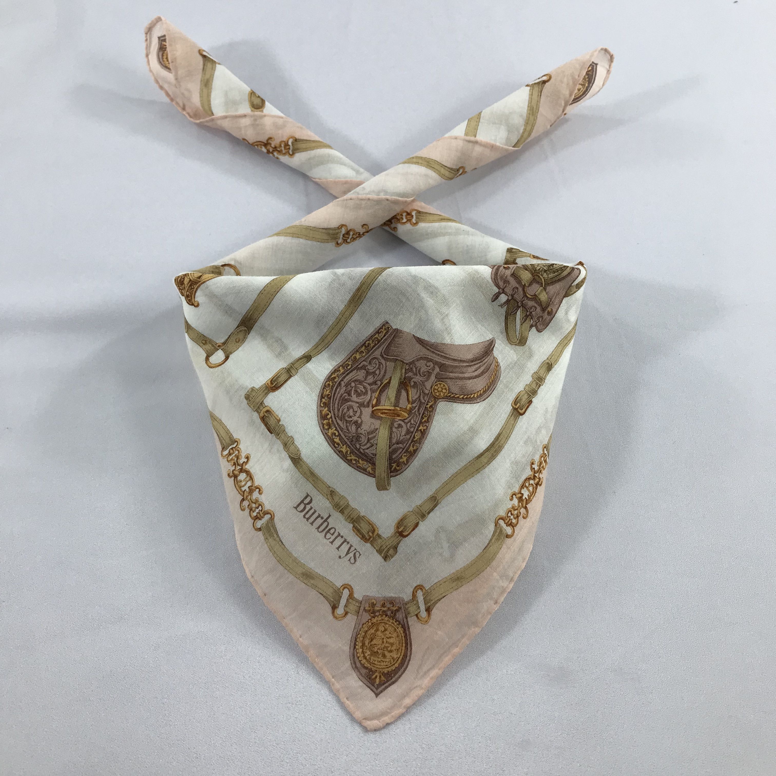 Burberry × Vintage Burberry Bandana / Handkerchief / Neckerchief - S2053 Size ONE SIZE - 3 Thumbnail