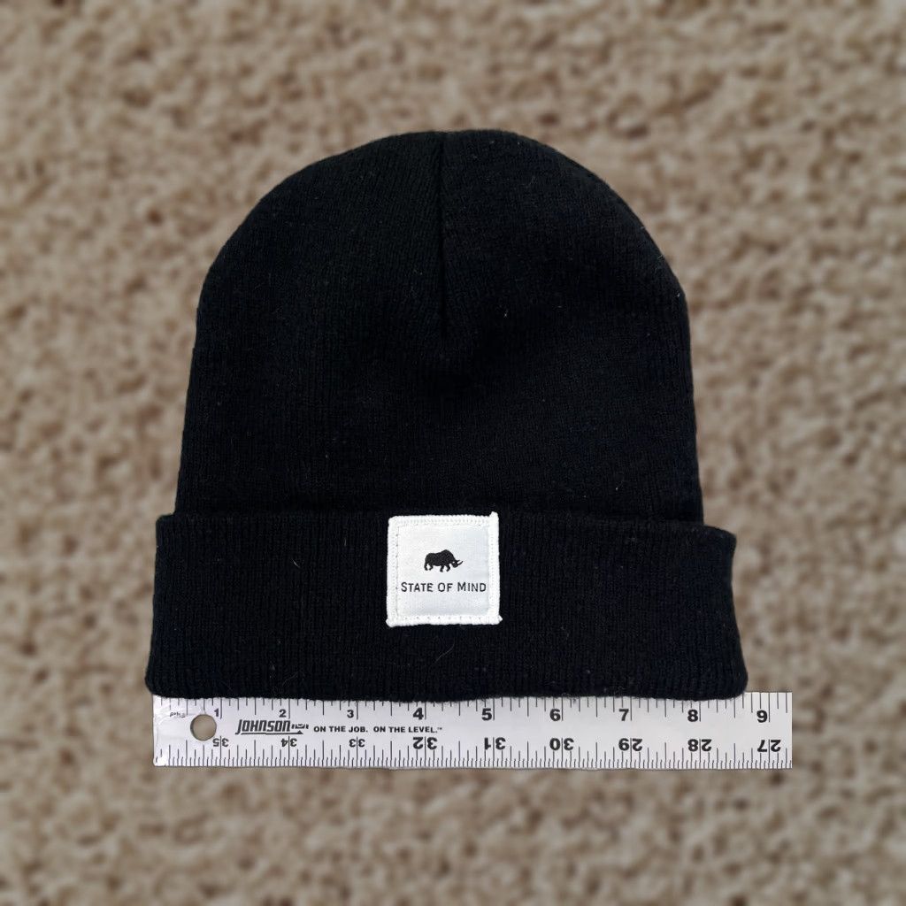 Vintage State Of Mind Beanie Adult One Size Black Knit Acrylic Ski Logo Unisex Size ONE SIZE - 1 Thumbnail