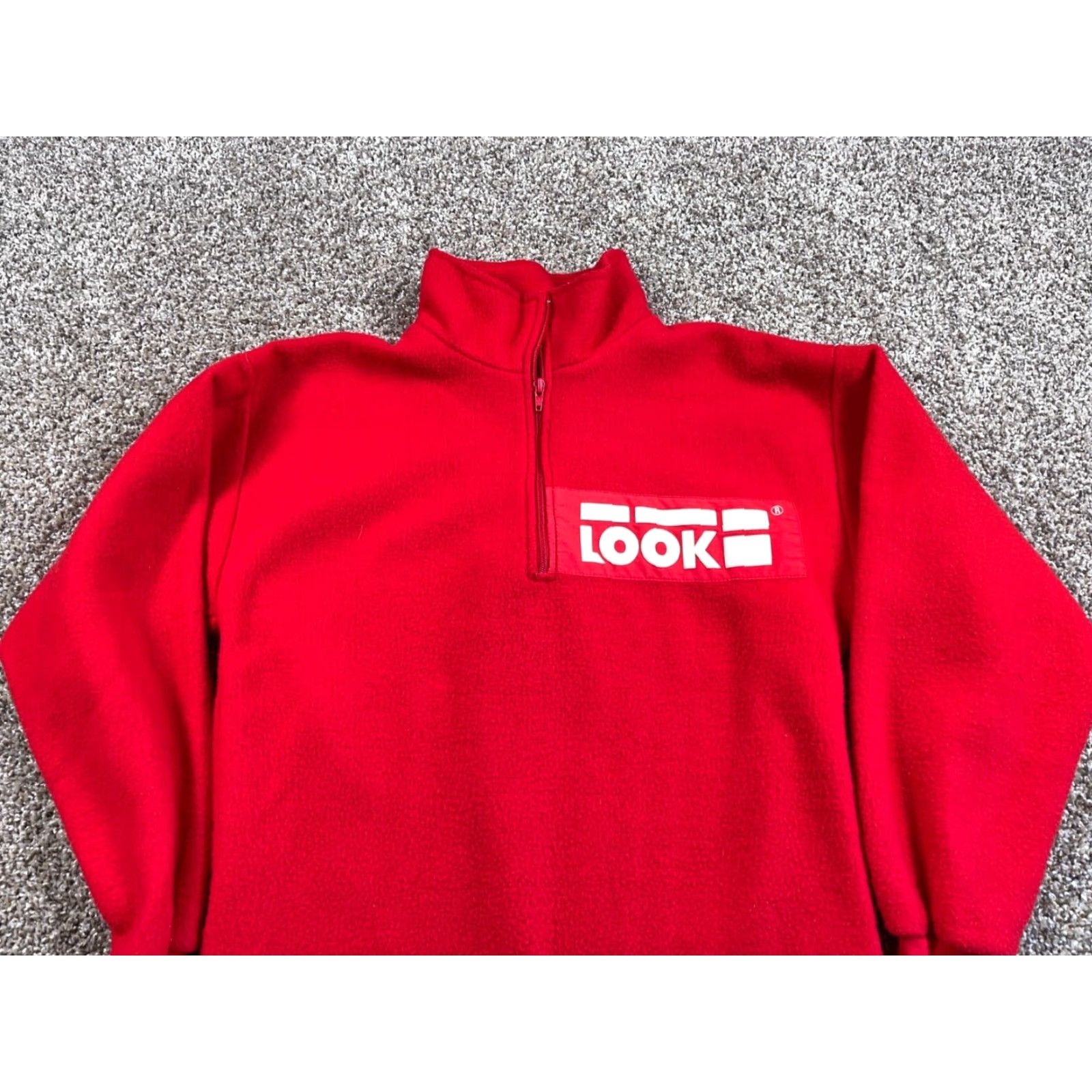 Vintage VTG Look 1/4 Zip Fleece Pullover Jacket Adult Medium Red Pockets 90s Retro Hipster Casual Mens Shirt Size US M / EU 48-50 / 2 - 3 Thumbnail
