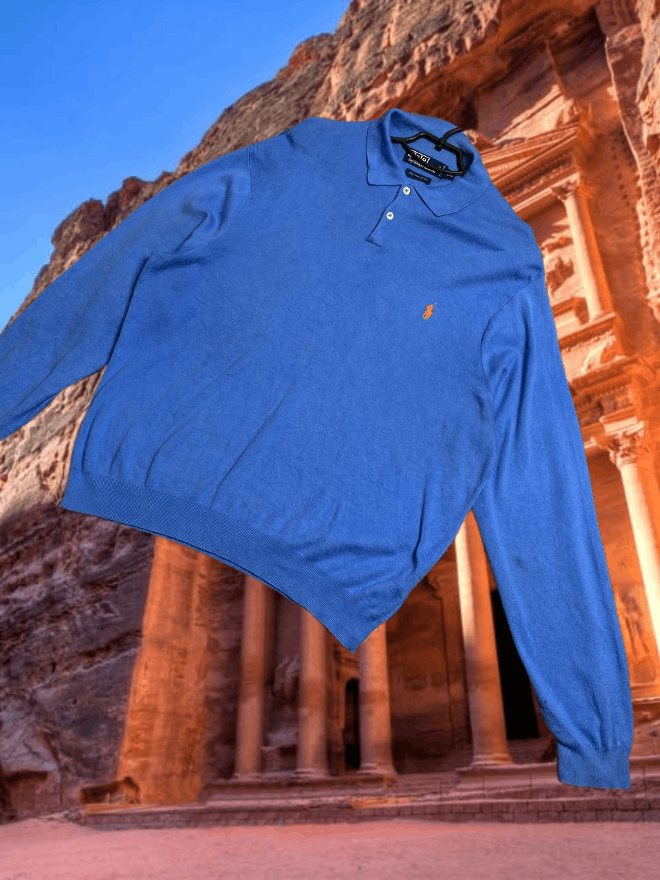 Polo Ralph Lauren Y2K Vintage blue logo Long Sleeve Polo by Ralph Lauren Size US XXL / EU 58 / 5 - 1 Thumbnail