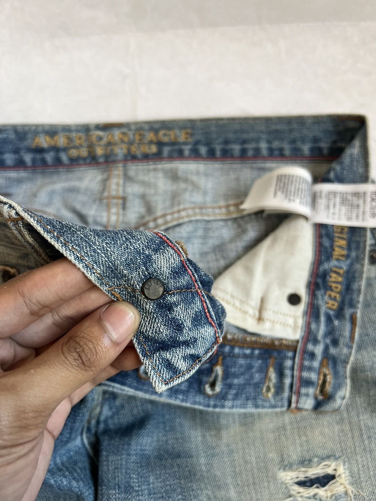 American Eagle Outfitters Vtg American Eagle Fly Button Selvedge Denim Kurt Cobain Size US 32 / EU 48 - 11 Thumbnail