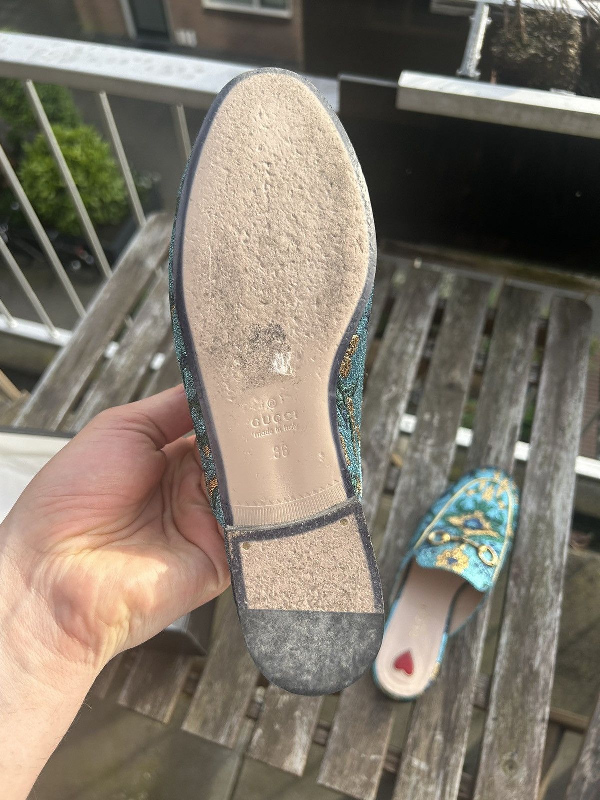 Gucci Blue Gucci Mules Size US 6 / IT 36 - 8 Thumbnail