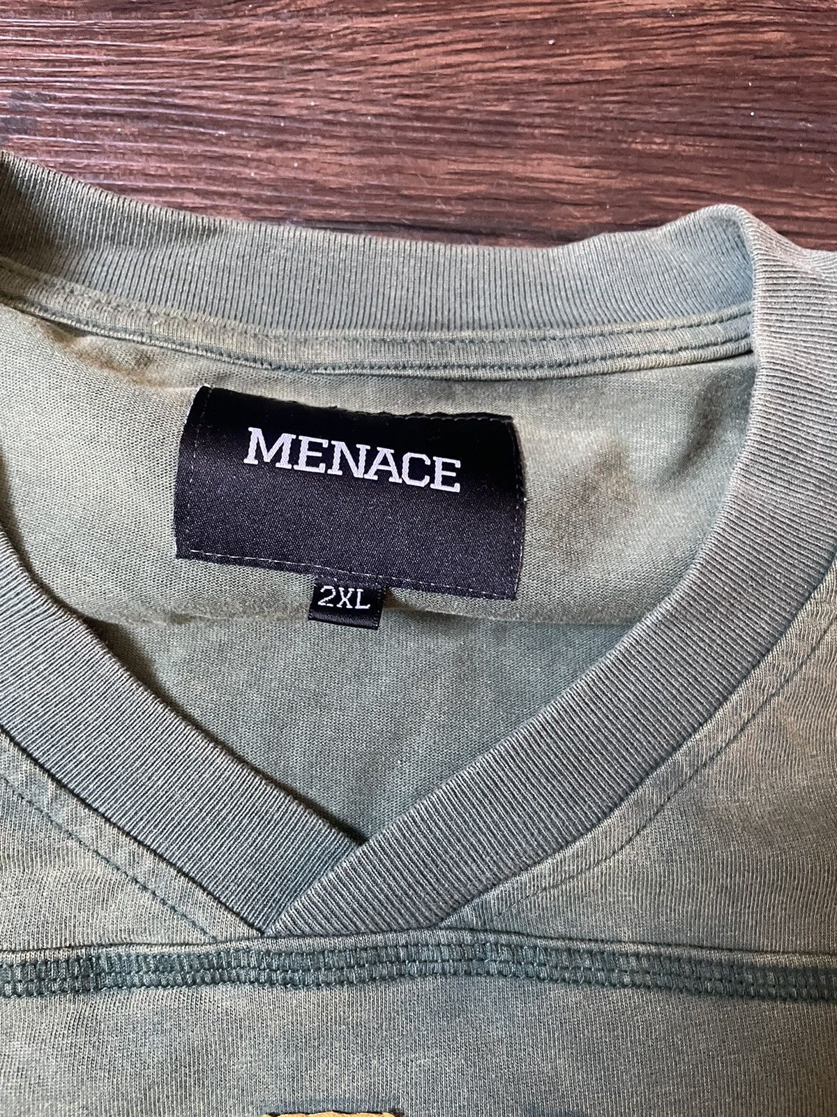 Menace × Vintage Distressed “Shadow” Patch Football Shirt Size US XXL / EU 58 / 5 - 2 Thumbnail