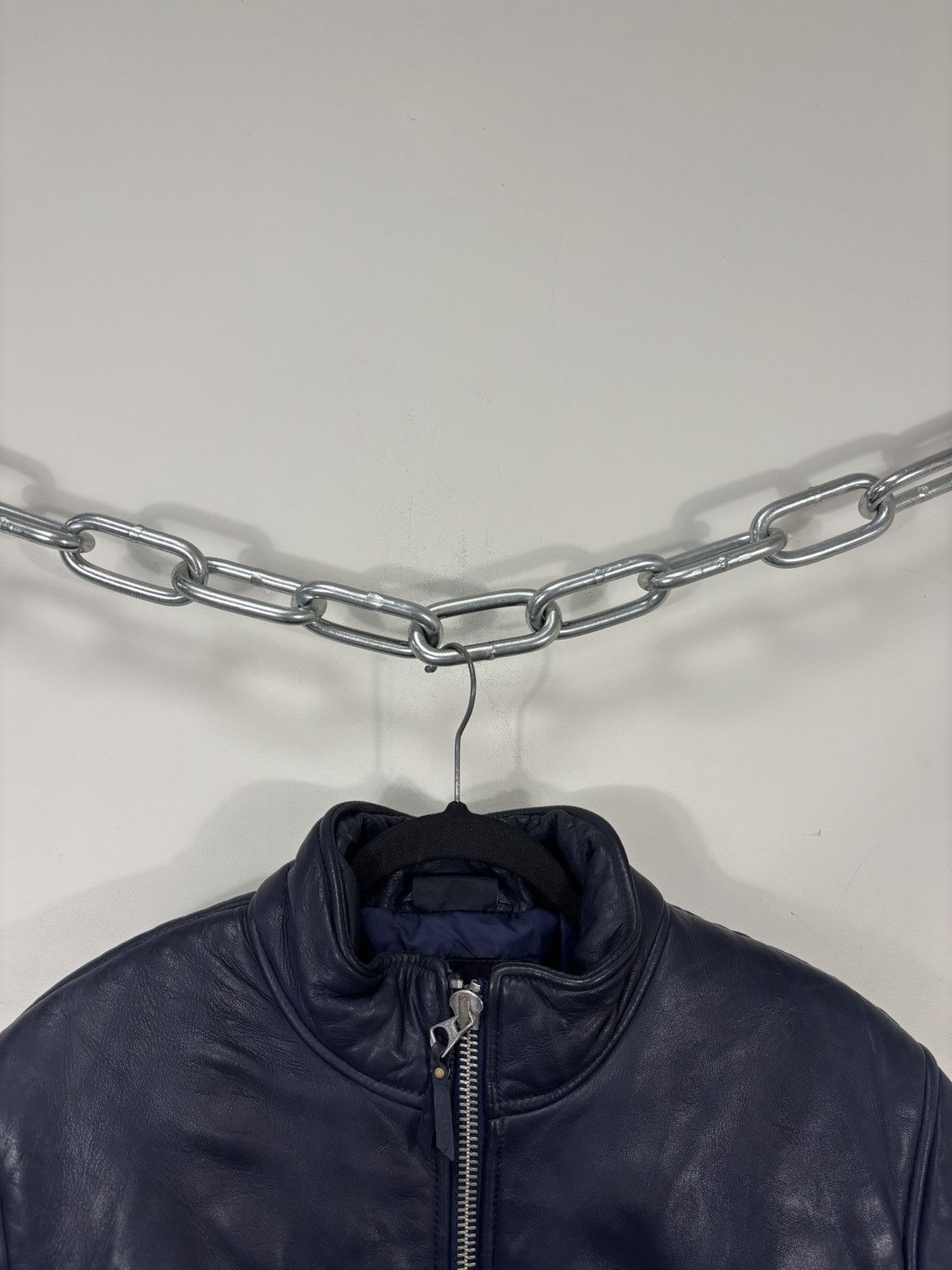 Schott Schott NYC x Fila Men’s Navy Blue Leather Jacket Size US M / EU 48-50 / 2 - 5 Thumbnail