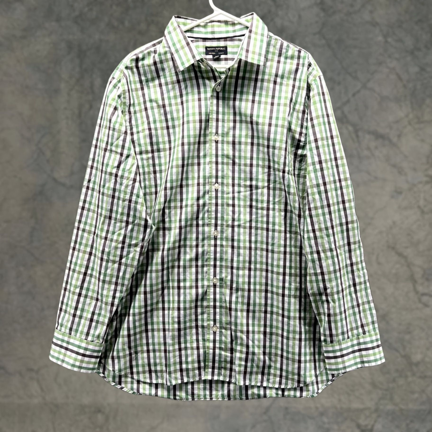 Banana Republic VINTAGE Banana Republic Shirt Men 2XL XXL Green Check Button-Down Slim Fit Casual Casual/Workwear/Business Shirt Mens Bernie Size US XXL / EU 58 / 5 - 1 Thumbnail