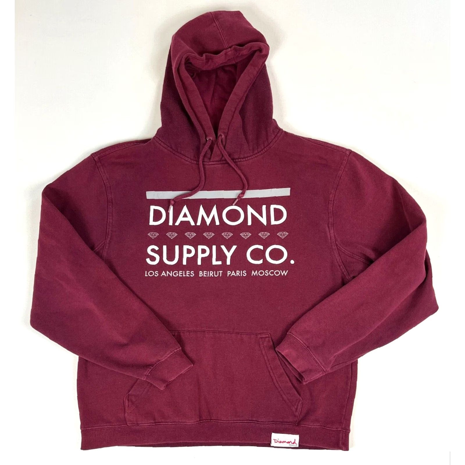Vintage VINTAGE Diamond Supply Co. Hoodie Men’s Shirt Mens Size S Maroon Graphic Print Hooded Pullover Slim Regular Fashion Streetwear 90s Designer Size US S / EU 44-46 / 1 - 2 Thumbnail
