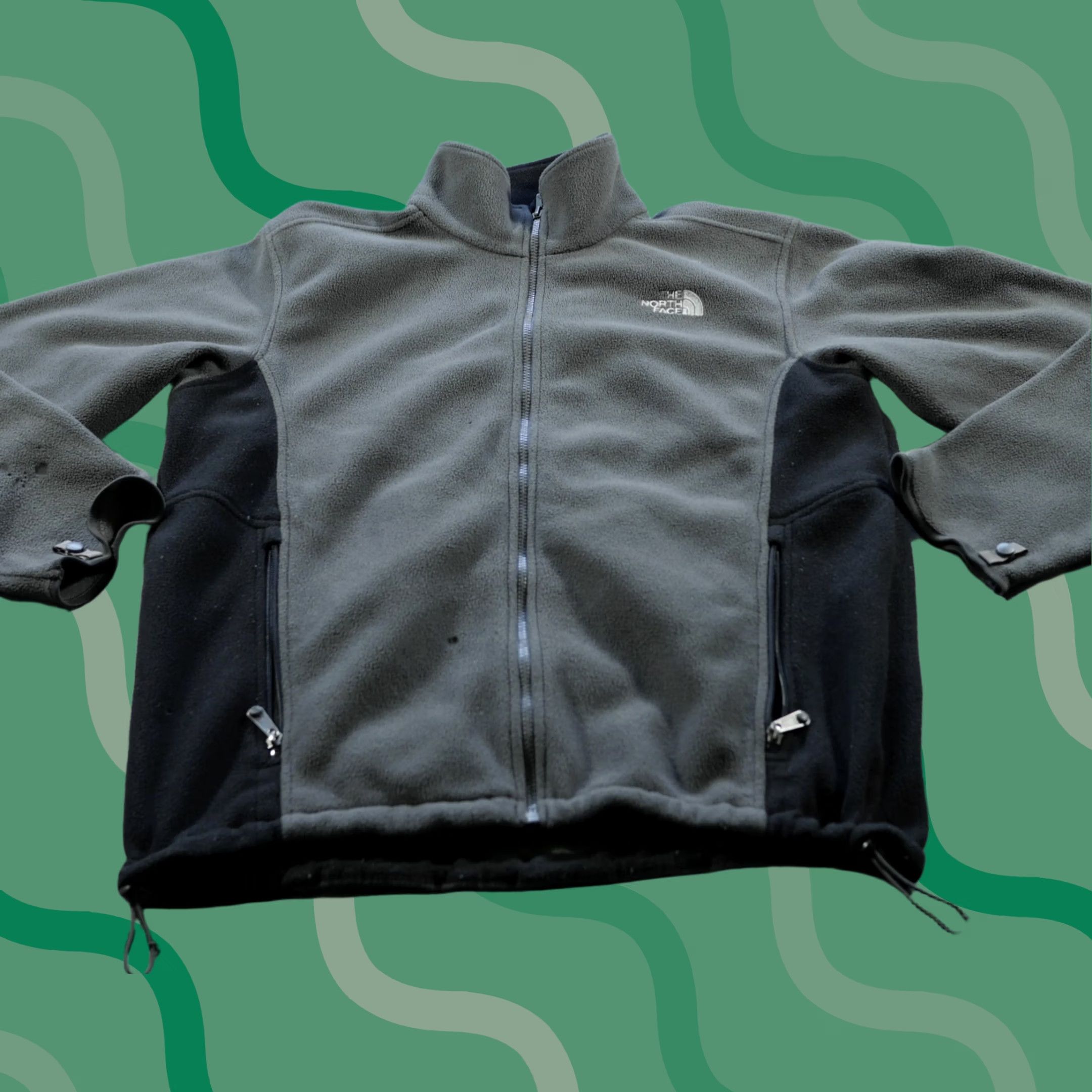 The North Face The North Face Jacket Mens XL Gray Black Polartec Fleece Outdoor Windbreaker Zip Full Pockets Denali Classic Outdoor Mens Size US XL / EU 56 / 4 - 1 Thumbnail