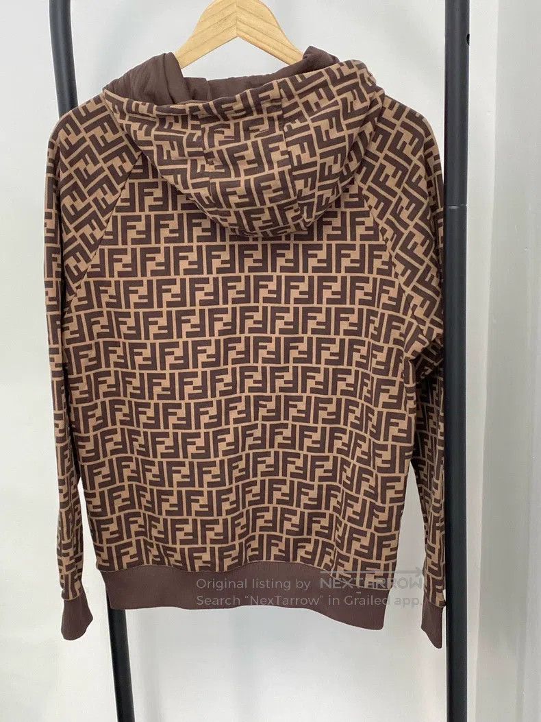 Fendi Fendi Dark Brown Logo Letter Printed Cotton Hooded Sweatsh Size US XS / EU 42 / 0 - 2 Thumbnail