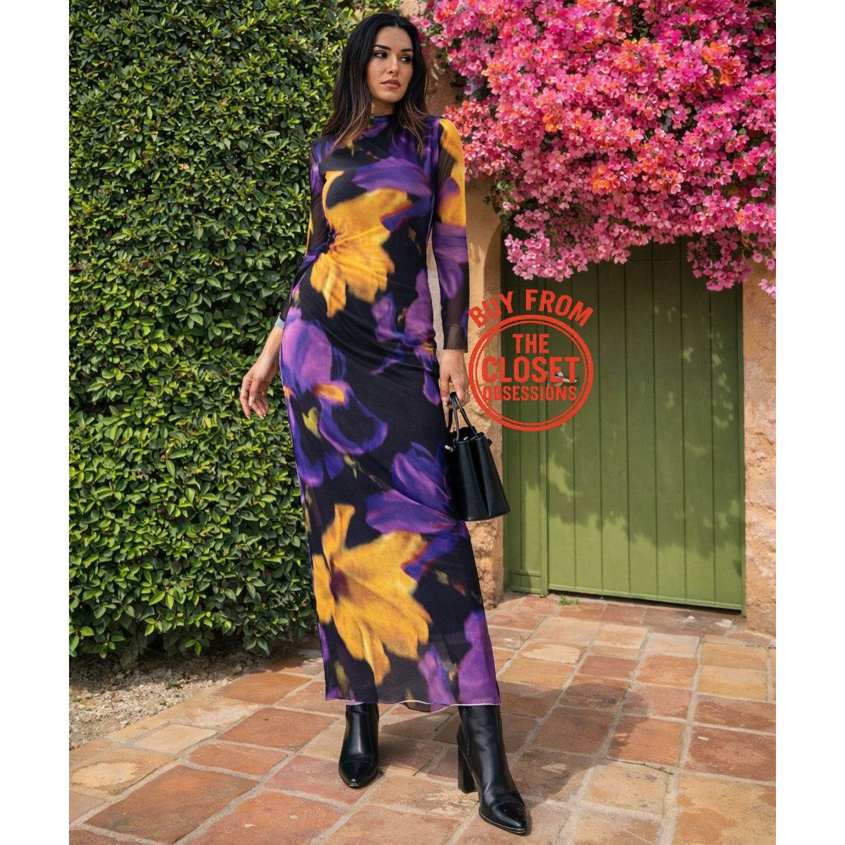 Mango MANGO Floral High Neck Maxi Dress NWT Size S / US 4 / IT 40 - 1 Thumbnail
