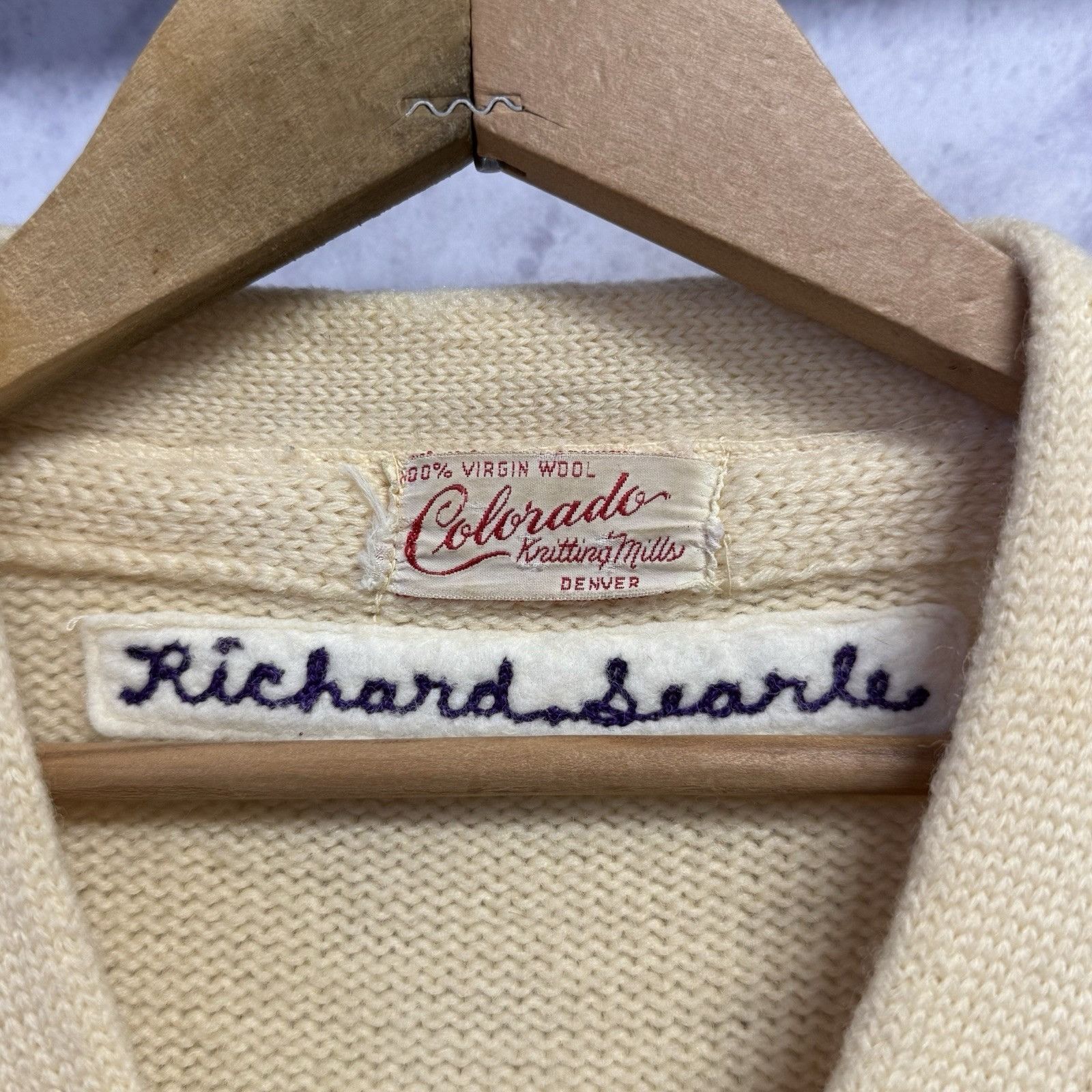 Vintage Vintage 50s Wool Knit Letterman Varsity Sweater Cardigan Col Size US S / EU 44-46 / 1 - 5 Thumbnail