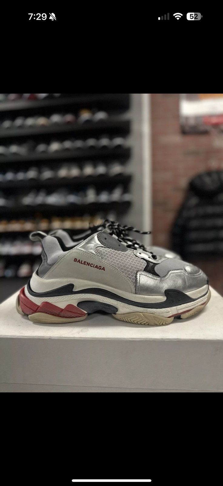 Balenciaga 45EU/12US Balenciaga Tripple S Silver Nior Agent 🧼 Size US 12 / EU 45 - 1 Thumbnail