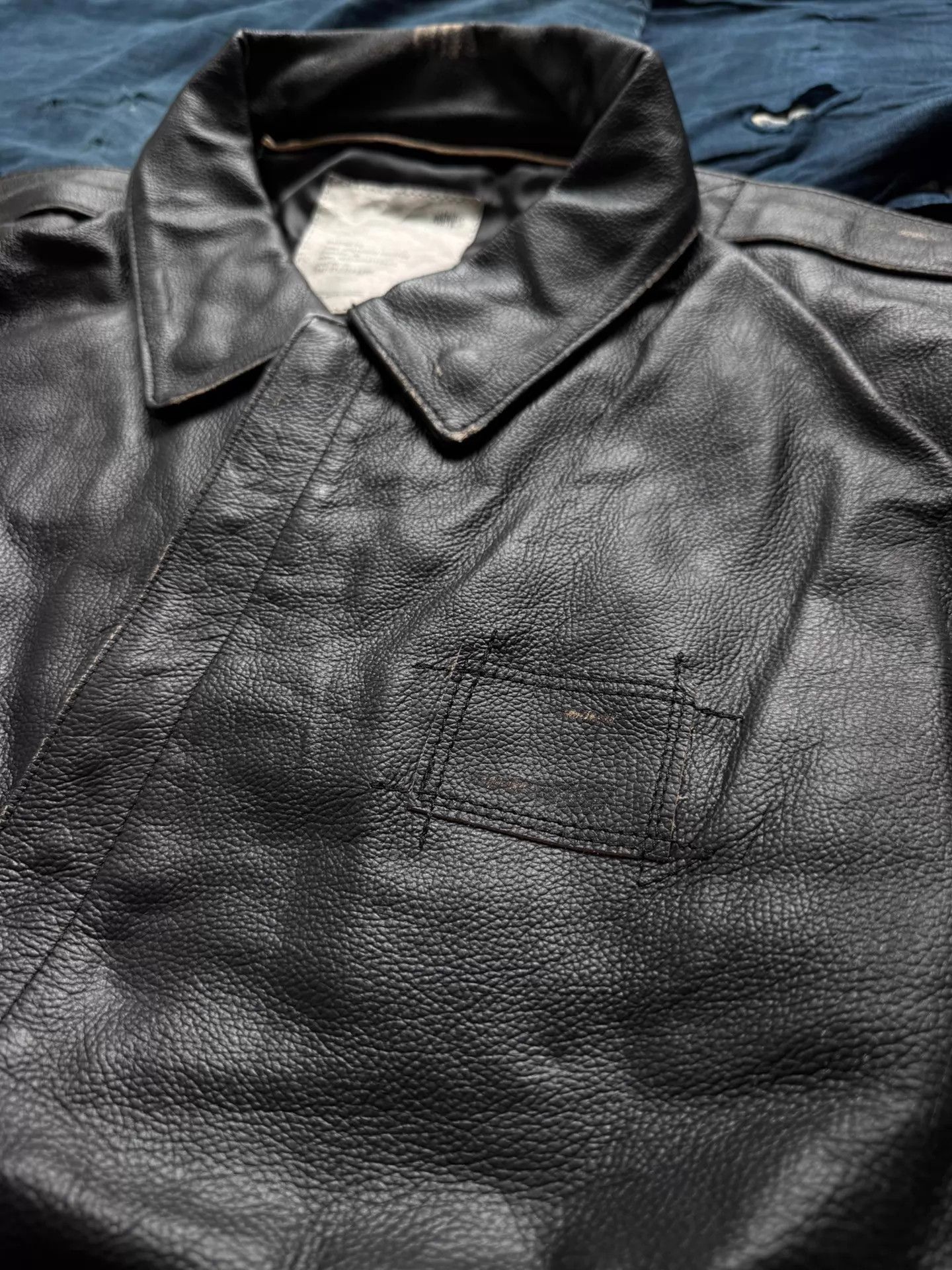 Madness MADNESS Distressed Cowhide A2 Aviator Jacket Black XL Size US XL / EU 56 / 4 - 6 Thumbnail