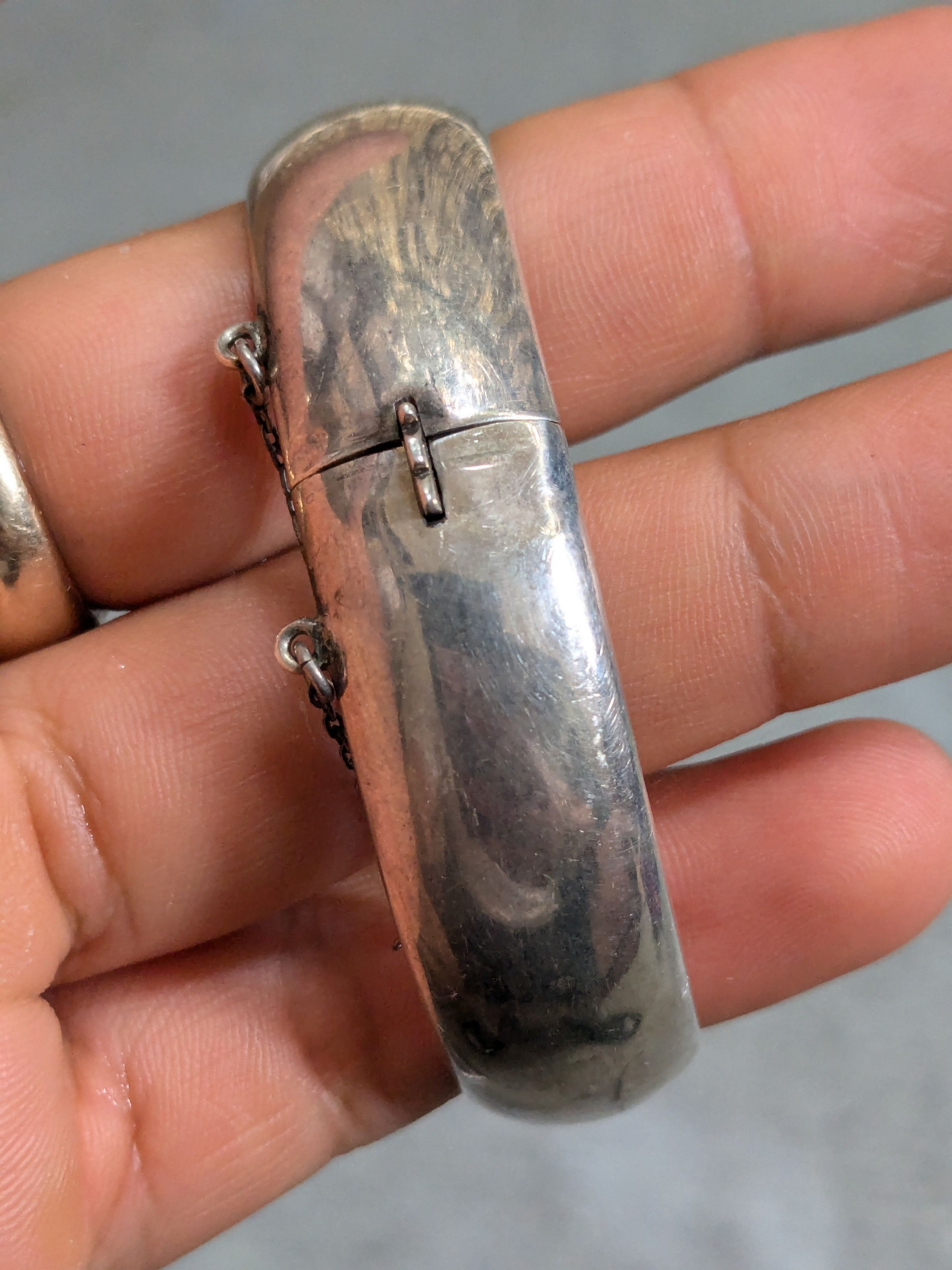 Vintage Vintage Sterling Silver Bracelet Hinge Clamper 7.25 Size ONE SIZE - 12 Thumbnail