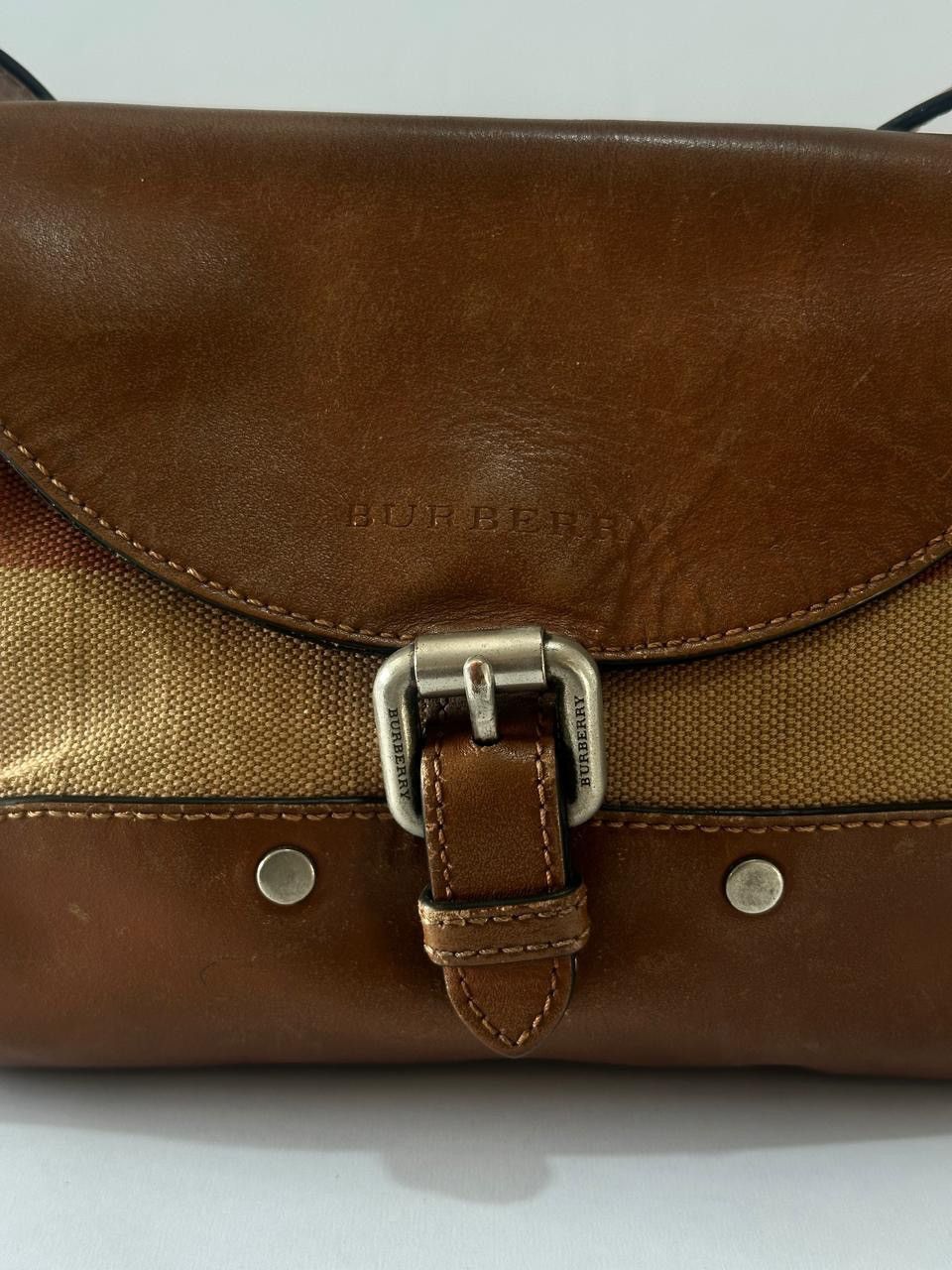 Burberry BURBERRY Mega Check Grainy Calfskin Small Gowan MessengerBag Size ONE SIZE - 4 Thumbnail