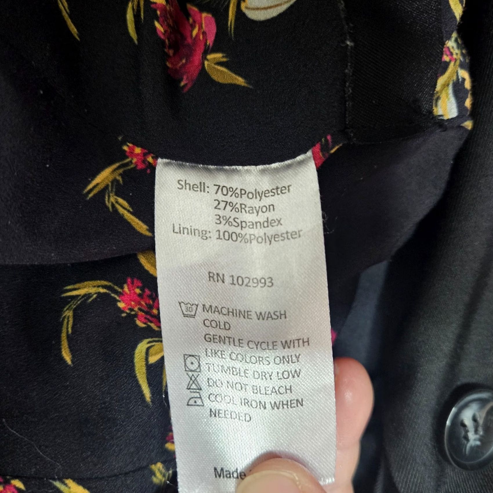 THAKOON THAKOON Collection Jacket 2 Black Floral Lining Two Button Womens Regular Size 2 Set: Polyester Nylon Spandex Zip Lightweight Size XS / US 0-2 / IT 36-38 - 6 Thumbnail