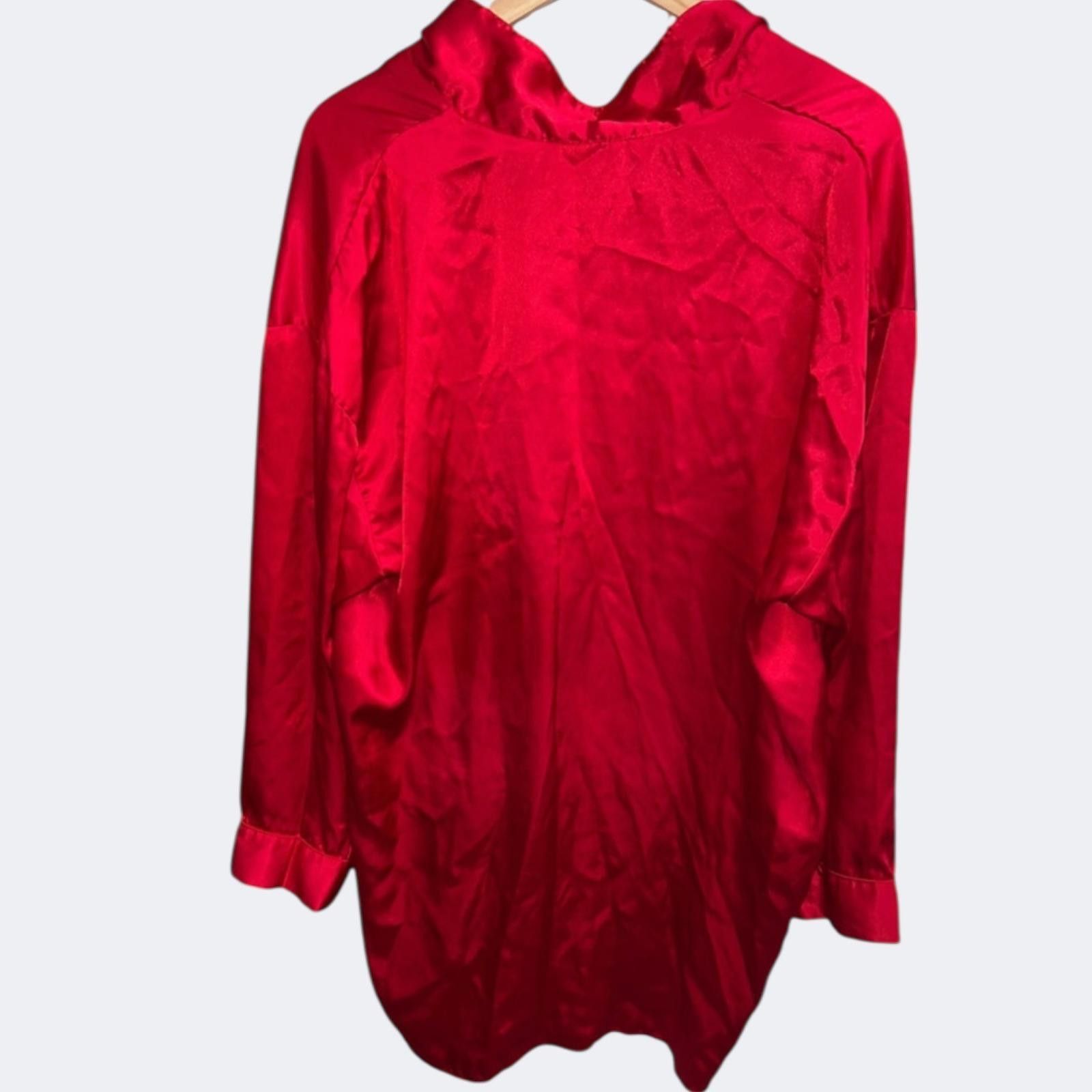 Other Victorias Secret Red Satin Sleep Button Down Nightgown Large Size ONE SIZE - 5 Thumbnail