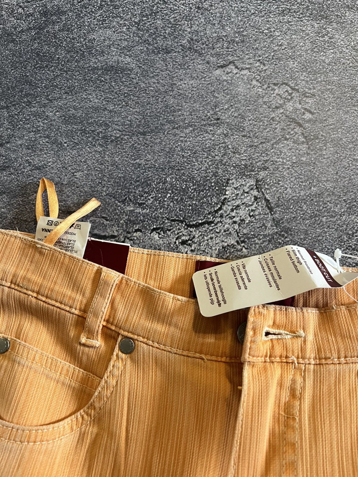 Japanese Brand CRAZY Vintage Number Nine Style Orange Archive Drip Jean 90s Size US 30 / EU 46 - 8 Thumbnail