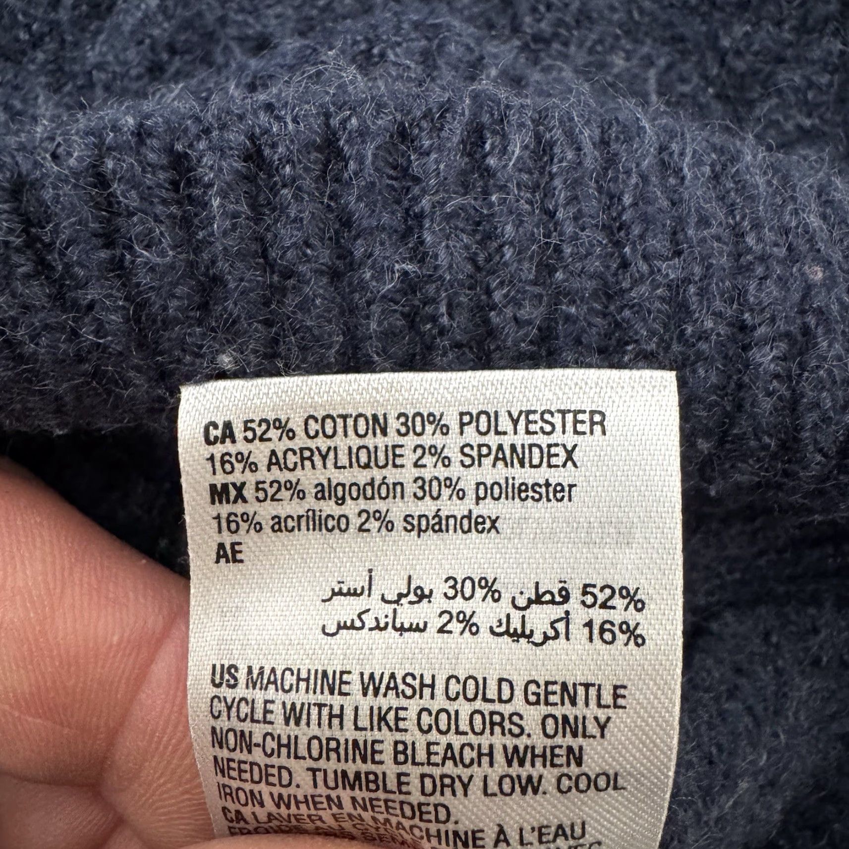 Vintage On 34th Sweater Women's Crew Neck Cable-Knit XL Blue Pullover Preppy Dark Academia Retro Layered Cozy Chunky Grandpa Size XL / US 12-14 / IT 48-50 - 7 Thumbnail