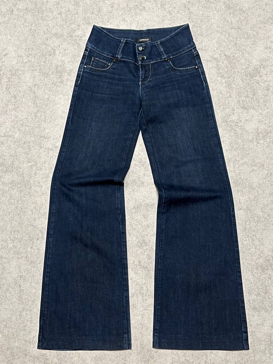 Versace Crazy Flared Versace Jeans Couture Blue Navy Vintage Women`s Size 26" / US 2 / IT 38 - 1 Thumbnail