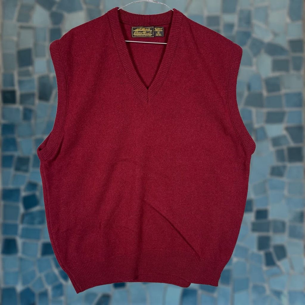 Eddie Bauer VINTAGE Eddie Bauer Sweater Vest Mens L Wool Lambswool V-Neck Pullover USA Made Shirt Size US L / EU 52-54 / 3 - 1 Thumbnail