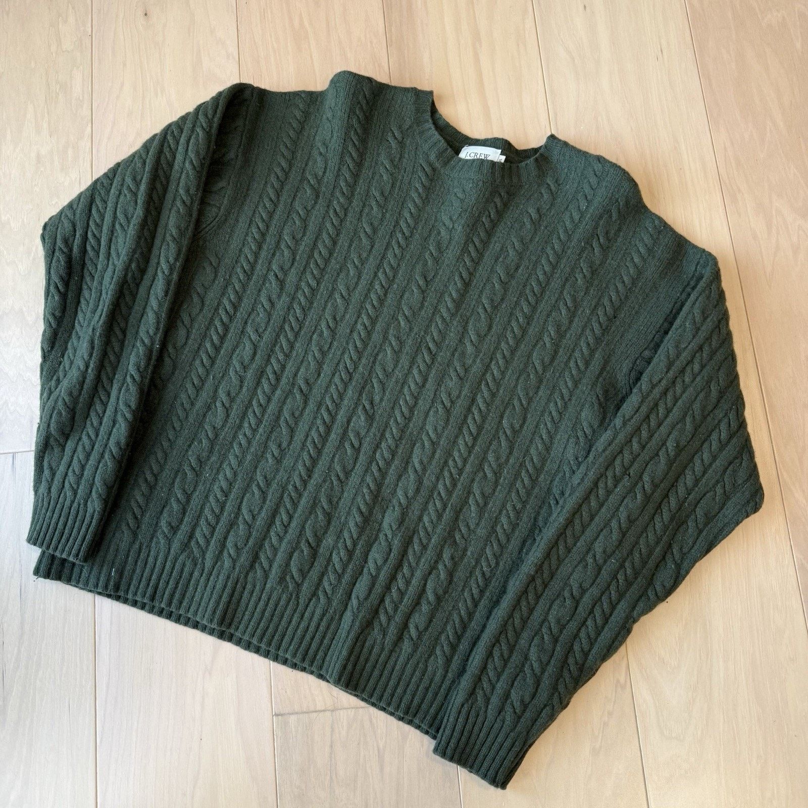 J.Crew Vintage J Crew Cable Knit Wool Sweater XL Green Oarsman Size US XL / EU 56 / 4 - 9 Thumbnail