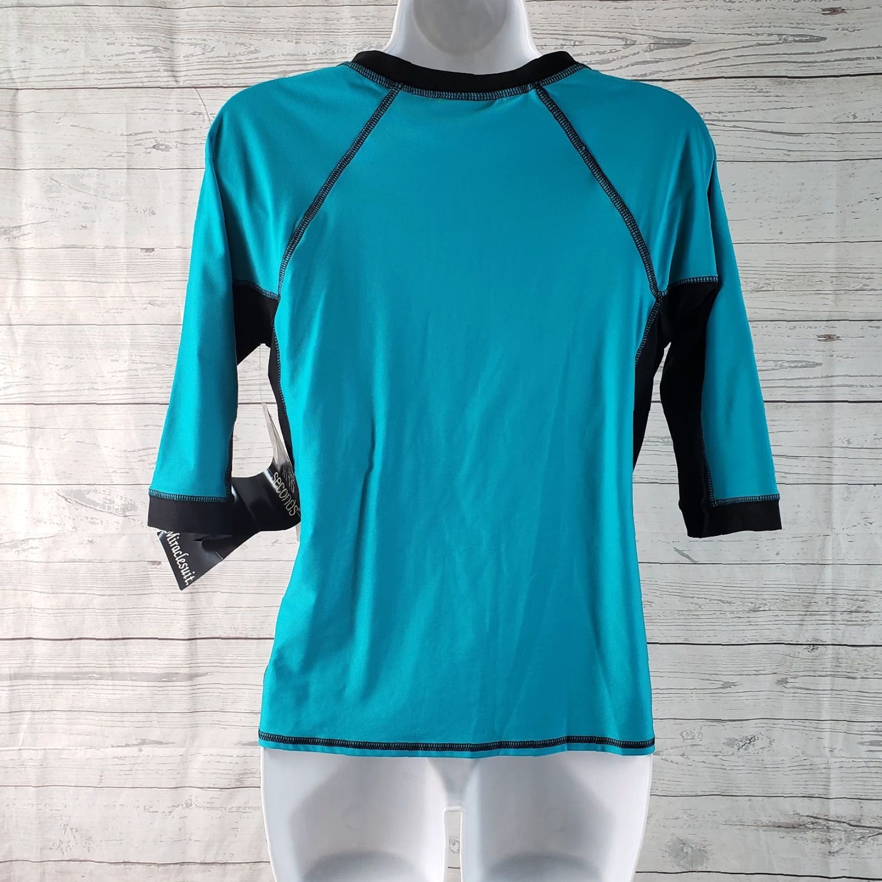 Vintage Miraclesuit Womens Rash Guard Top Sz 8 Black Blue Half Sleeves Shirt Adults Women Miraclesuit Rash Guard Top 8 Black Blue Size M / US 6-8 / IT 42-44 - 3 Thumbnail