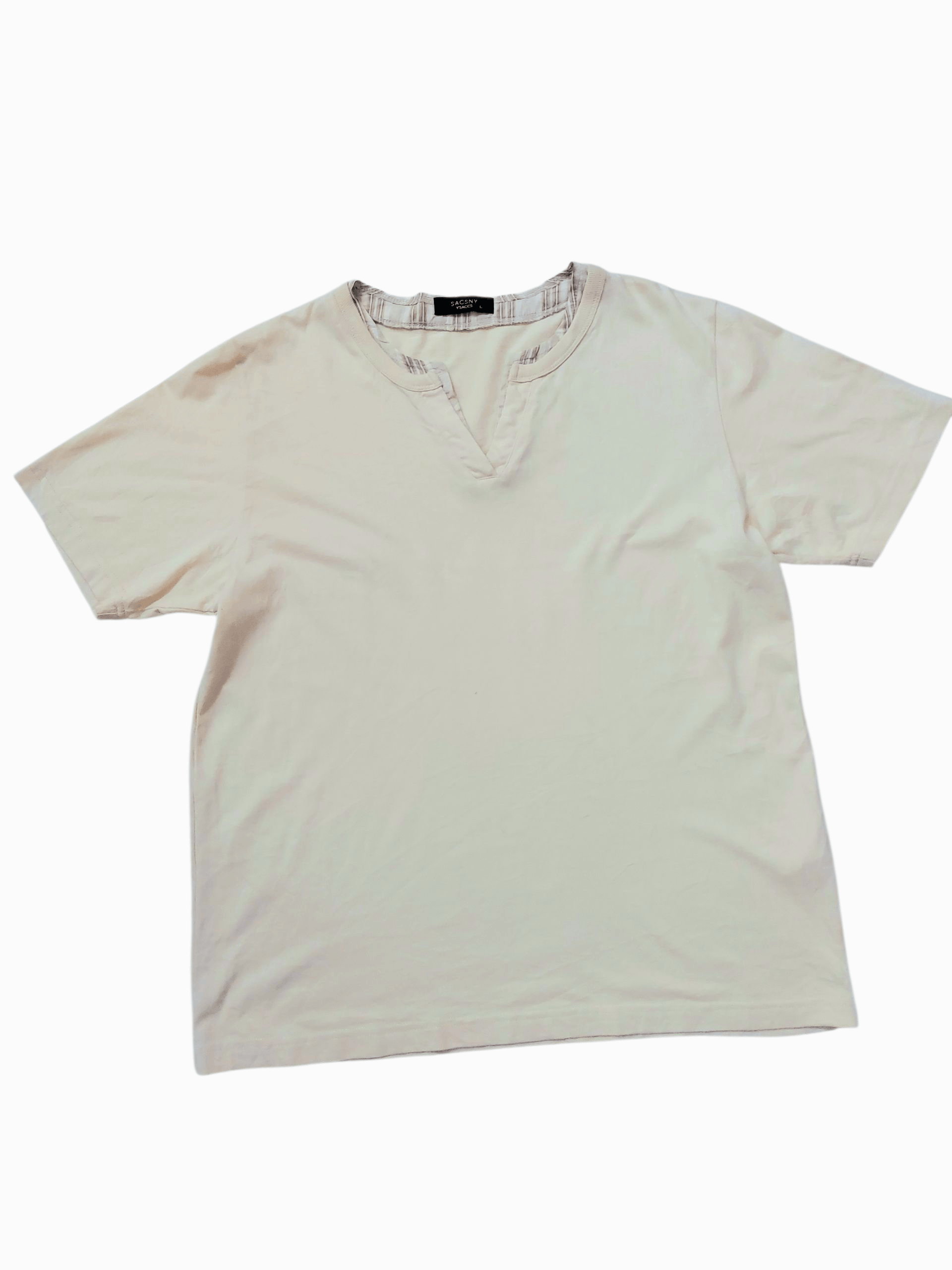 Yohji Yamamoto Sacsny Ysaccs Yohji Yamamoto Split Neck Tee Size US L / EU 52-54 / 3 - 4 Thumbnail