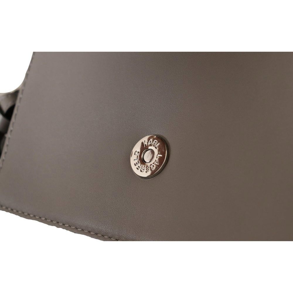 Karl Lagerfeld Karl Lagerfeld Light Grey Leather Crossbody Bag Size ONE SIZE - 8 Thumbnail