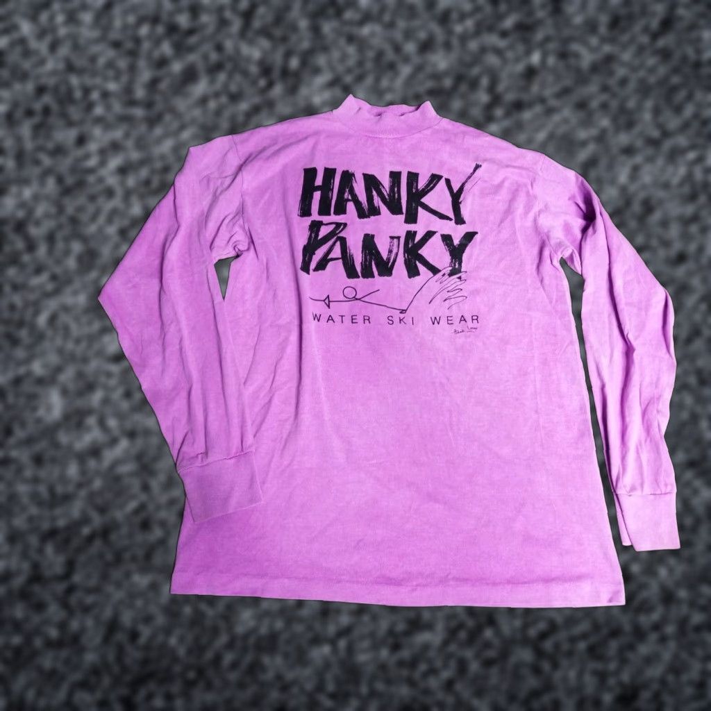 Vintage VINTAGE Hanky Panky Water Ski SPELLOUT 90s Long Sleeve T-Shirt Adult XL Purple Size US XL / EU 56 / 4 - 1 Thumbnail