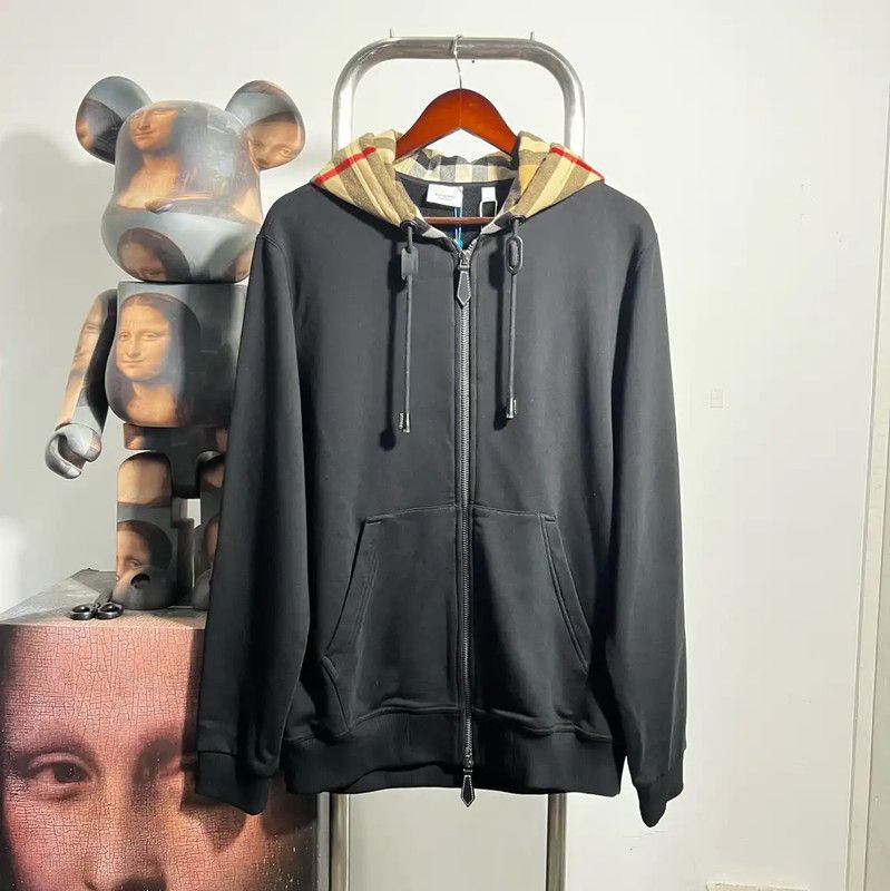Burberry Burberry Black Men's Jacket with Check Hood Size US M / EU 48-50 / 2 - 1 Thumbnail