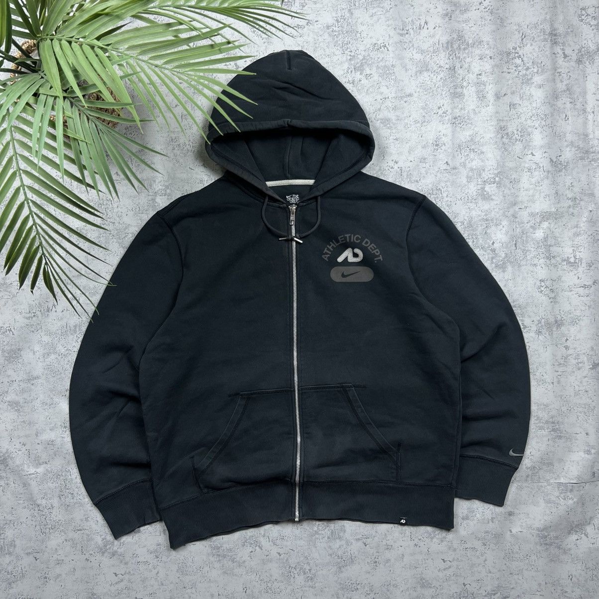 Nike 00s NIKE ATHLETIC VINTAGE Y2K OVERSIZED RETRO ZIP UP HOODIE Size US XL / EU 56 / 4 - 1 Thumbnail