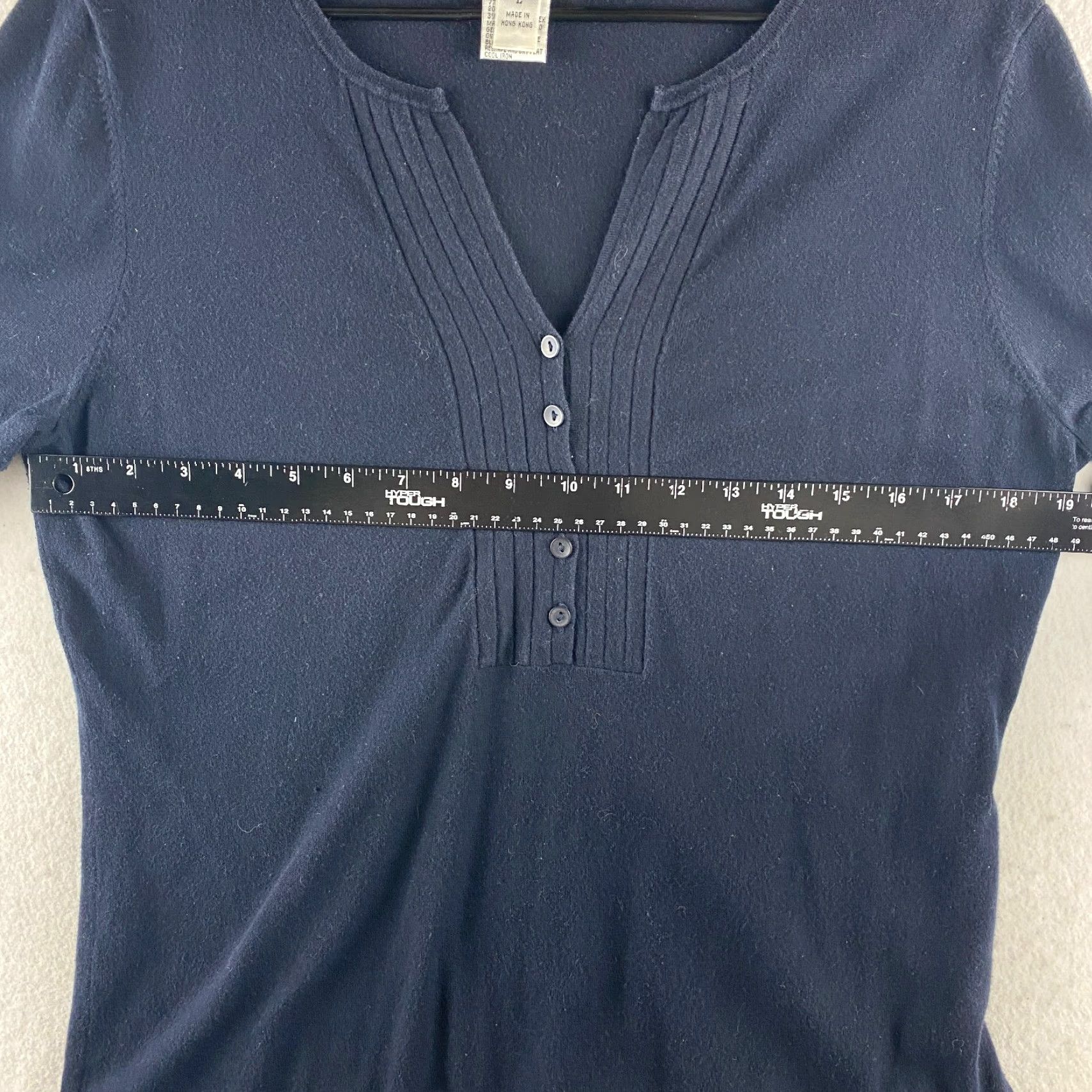Talbots Talbots Sweater Womens L Blue V-Neck 1/2 Button Up Pullover Long Sleeve Casual Modern Shirts Size L / US 10 / IT 46 - 7 Thumbnail