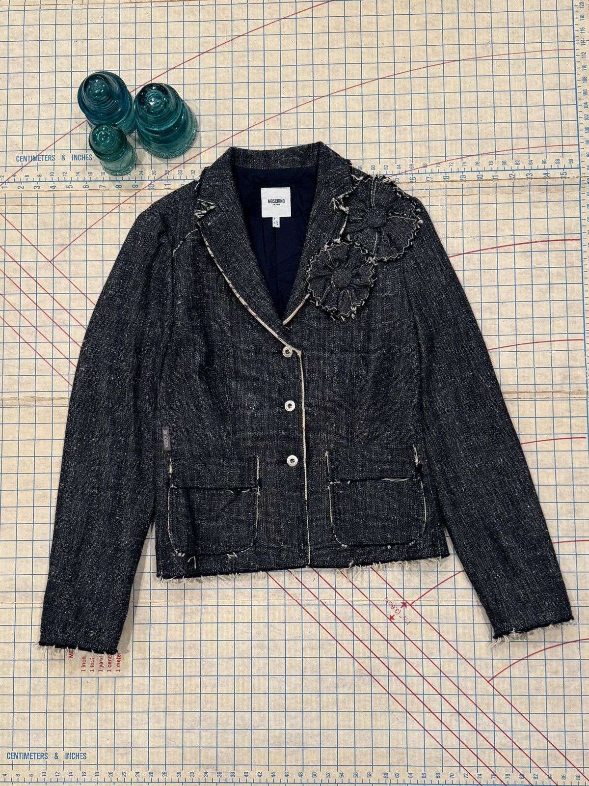 Moschino Moschino Jeans Raw Edge Floral Appliqué Blazer Women’s 12 Size XL / US 12-14 / IT 48-50 - 3 Thumbnail