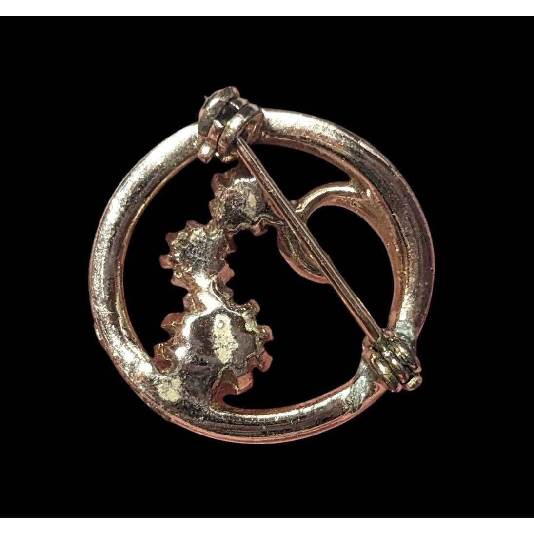 Other Vintage Floral Rhinestone Gold Tone Brooch Size ONE SIZE - 3 Thumbnail