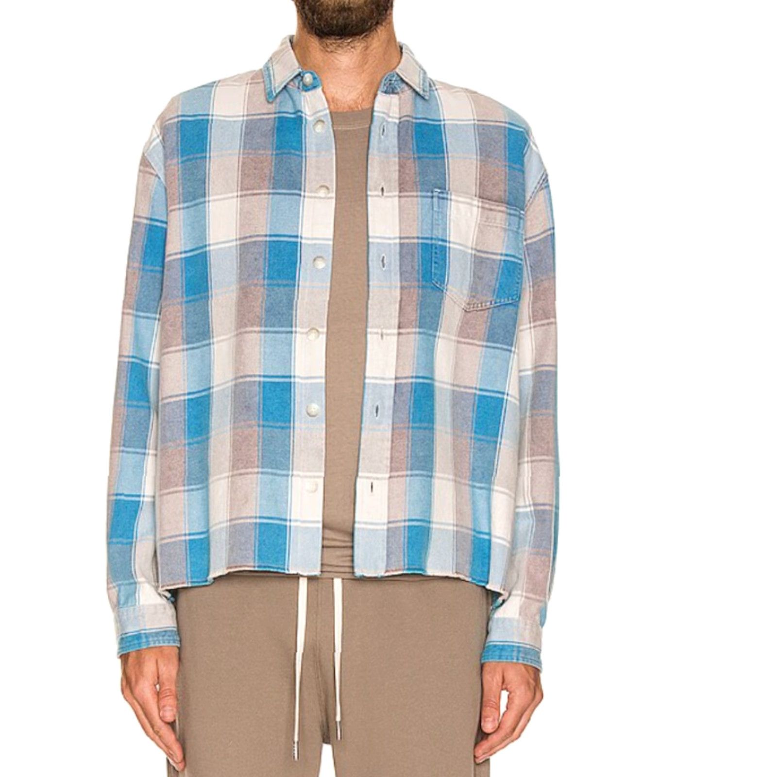 John Elliott John Elliott Hemi Oversized Shirt Point Sur Check Men XL Blue Cotton Flannel Button-Up Casual Designer) Size US XL / EU 56 / 4 - 2 Thumbnail