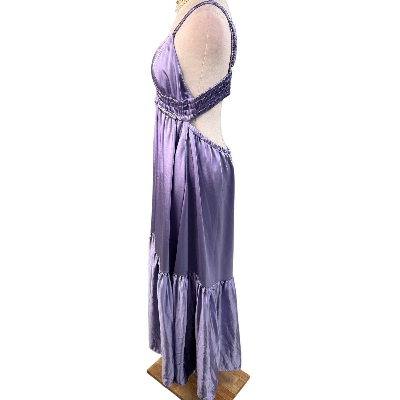 A.L.C. ALC A.L.C. Rhodes Cut-Out Satin Midi Dress Purple size 14 Size XL / US 12-14 / IT 48-50 - 8 Thumbnail