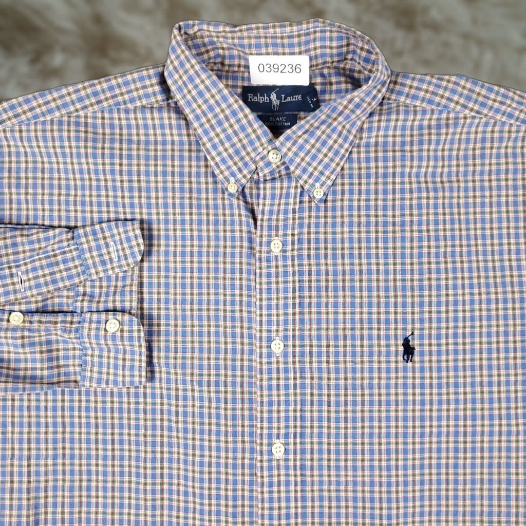 Ralph Lauren Ralph Lauren Shirt Mens XL Blue Plaid Button-Down Casual Classic Polo Collared Long Sleeve X-Large Colourful Preppy Mens Size US XL / EU 56 / 4 - 1 Thumbnail
