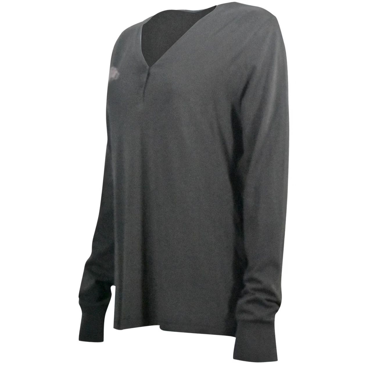 Harley Davidson Harley-Davidson Women's T-Shirt Henley V-Neck 3 Button Grey Cotton Long Sleeve - Mens? Size M / US 6-8 / IT 42-44 - 2 Thumbnail