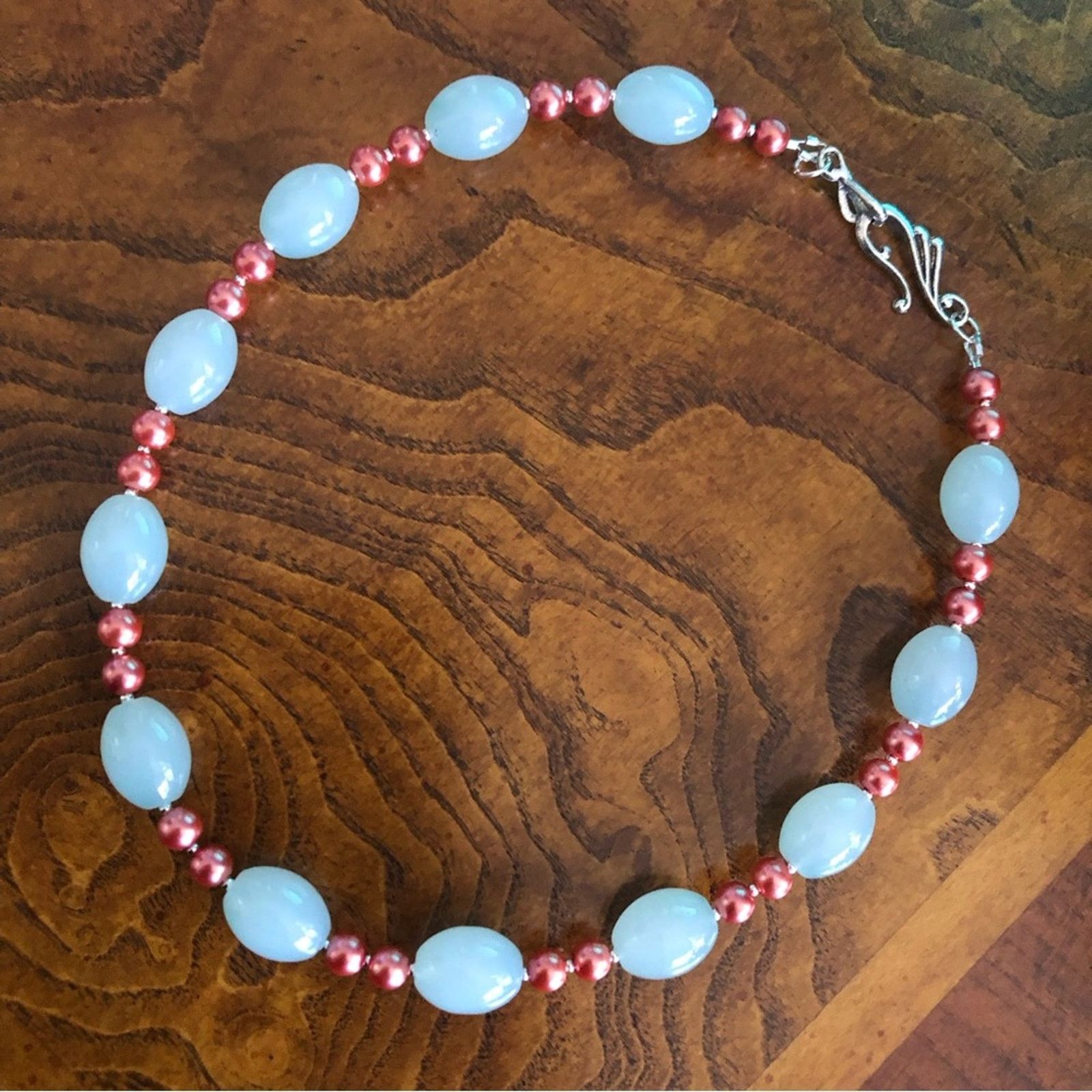 Handmade Handcrafted repurpose barrel opalite Pearl necklace Size ONE SIZE - 8 Thumbnail