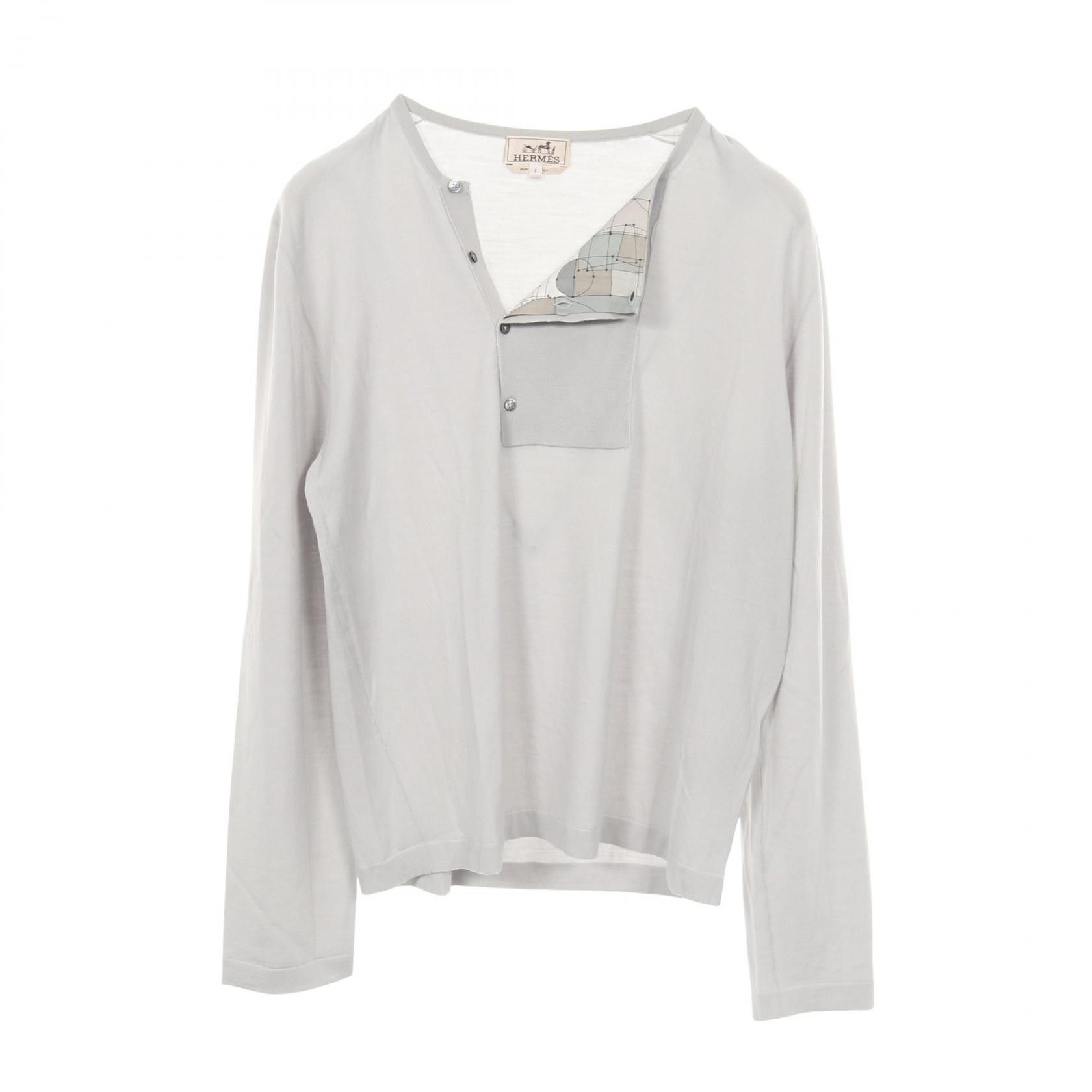 Hermes Hermes Hermes Henley Wool Silk Knitwear Textile Tops DUTY FREE for USA Size ONE SIZE - 1 Thumbnail
