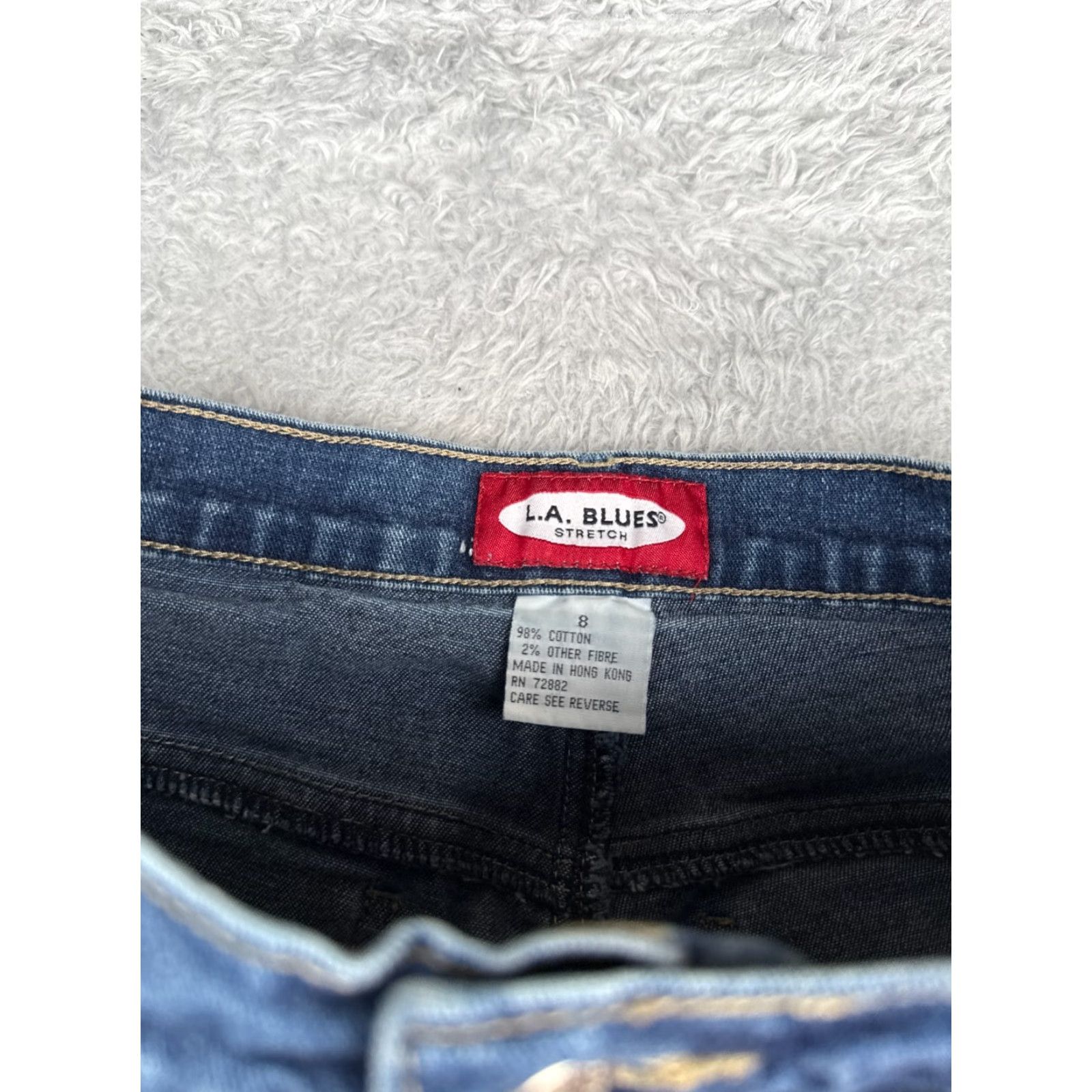 Vintage LA Blues Jeans Womens 8 Denim Bootcut Mid Rise 26x29 Jeans Blue Cotton Blend 5-Pocket Design Distressed Vintage No Size 30" / US 8 / IT 44 - 6 Thumbnail
