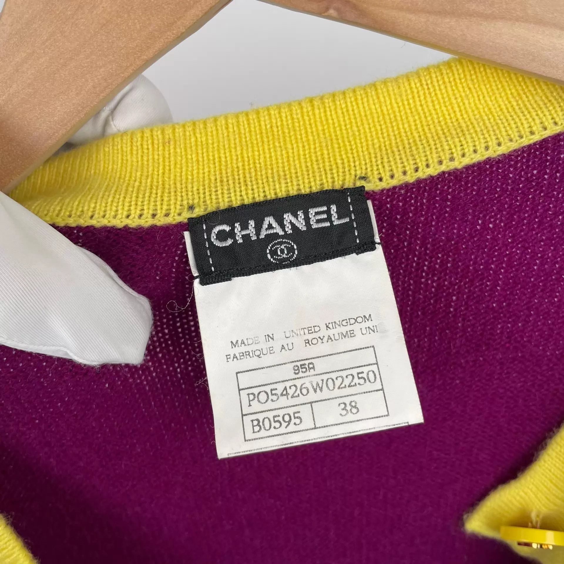 Chanel Chanel Purple & Yellow Cashmere 2-Piece Cardigan 38 Size S / US 4 / IT 40 - 5 Thumbnail