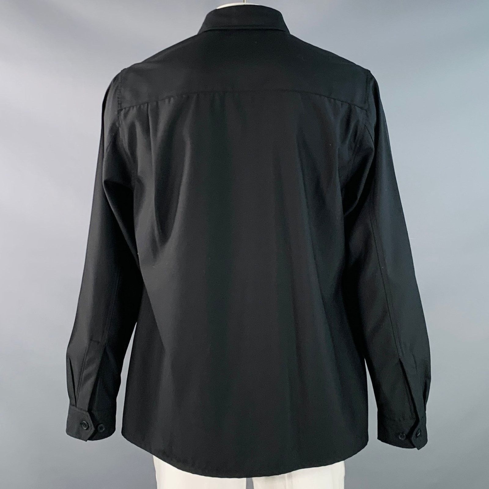 Vintage Size L Black Polyester Twill Two Pockets Long Sleeve Shirt Size US L / EU 52-54 / 3 - 3 Thumbnail