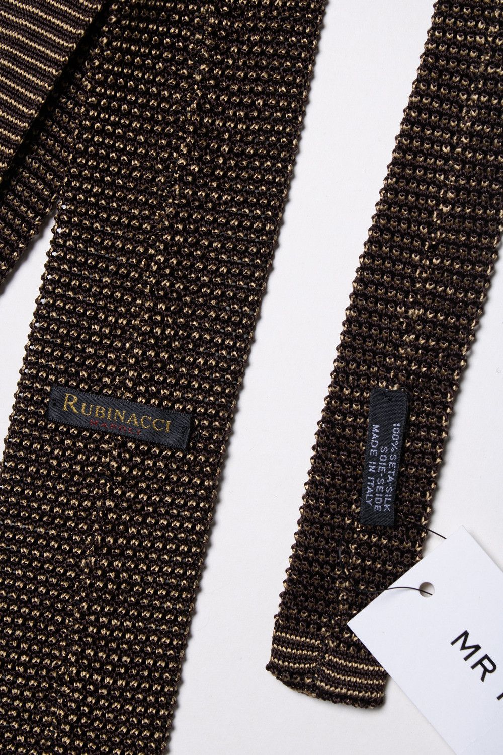 Rubinacci Rubinacci, knitted tie in gold and brown Size ONE SIZE - 3 Thumbnail