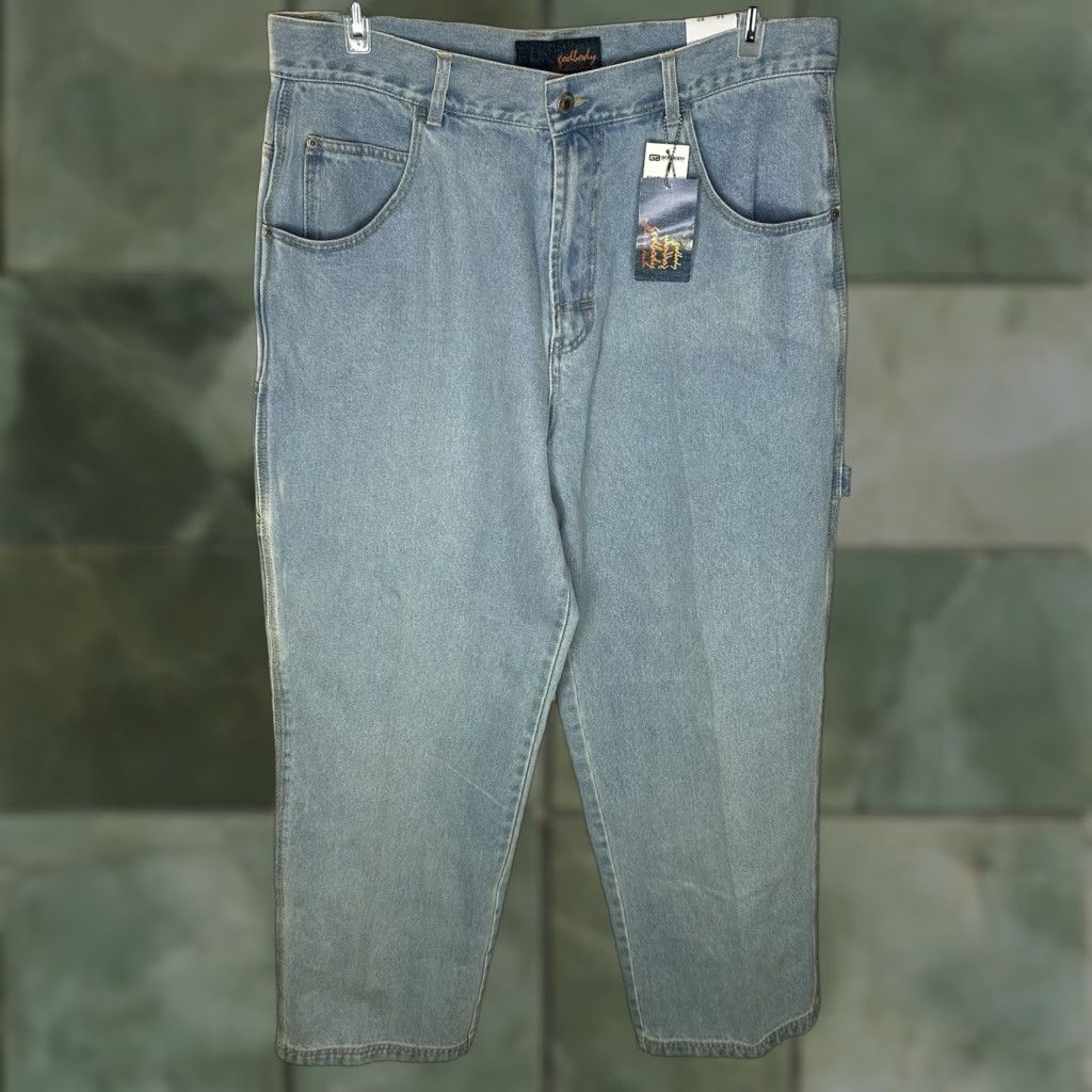 Denime VINTAGE Godbody Jeans Carpenter 36x31 Men Regular Denim Blue 5-Pocket Hip-Hop 90s Style Size US 36 / EU 52 - 1 Thumbnail